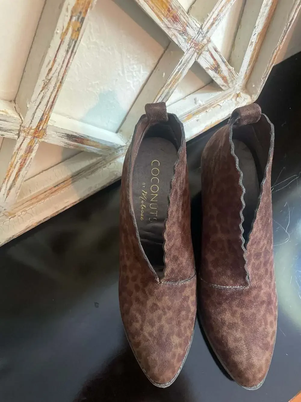Coconuts by Matisse Addie Scalloped Leopard Print Booties Size 8M